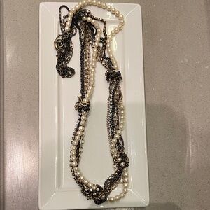 J. Crew Pearl and Chain Necklace